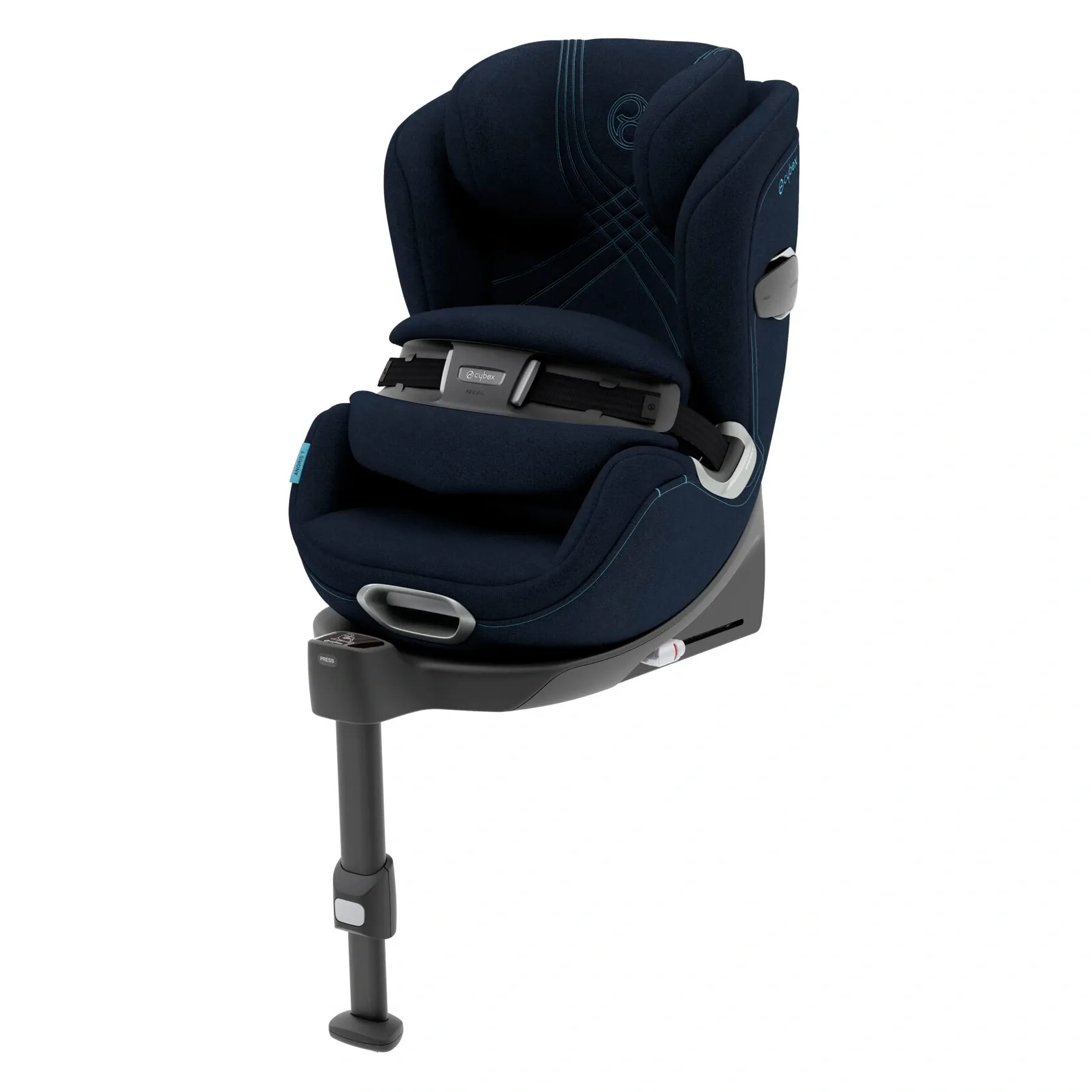 Автокресло Cybex Anoris T i-Size тёмно-синего цвета Nautical Blue на базе с упором в пол
