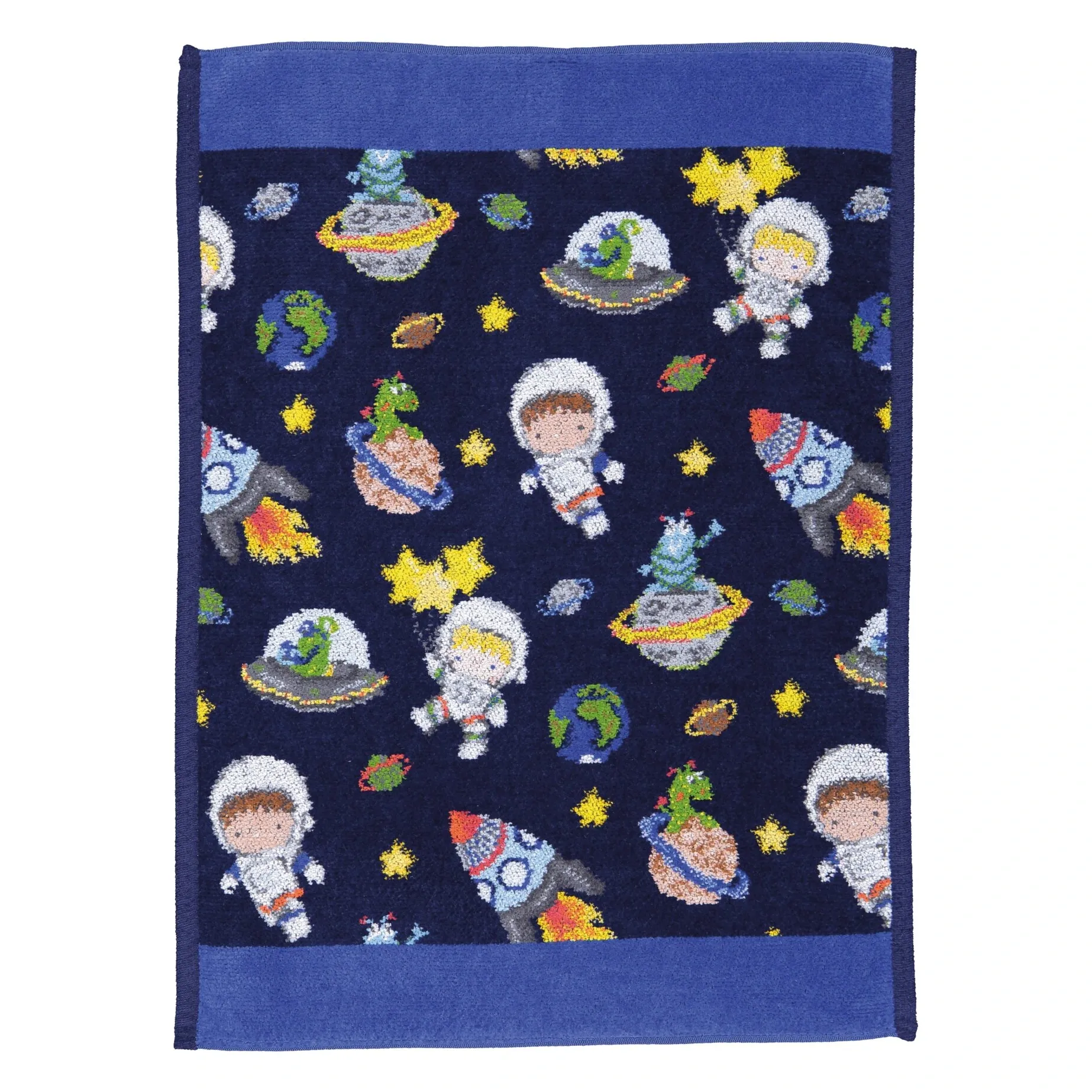 Детское полотенце Feiler Galaxy Star 37×50 см с рисунком космонавтов, тёмно-синее