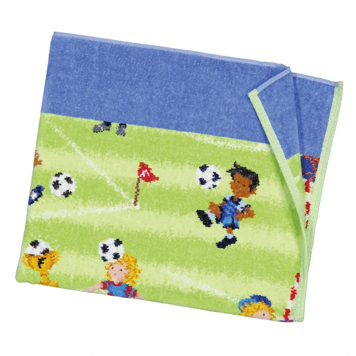 Банное полотенце Feiler Soccer 75×125 см с рисунком футболистов