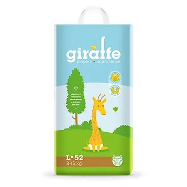 Подгузники Lovular Giraffe размера L, упаковка 52 шт.