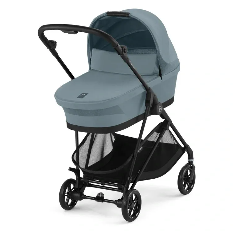 Люлька Cybex Melio голубого цвета на чёрном шасси