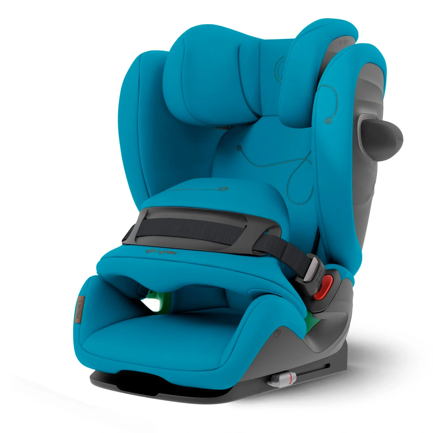 Автокресло Cybex Pallas G i-Size бирюзового цвета Beach Blue с ударопоглощающим столиком