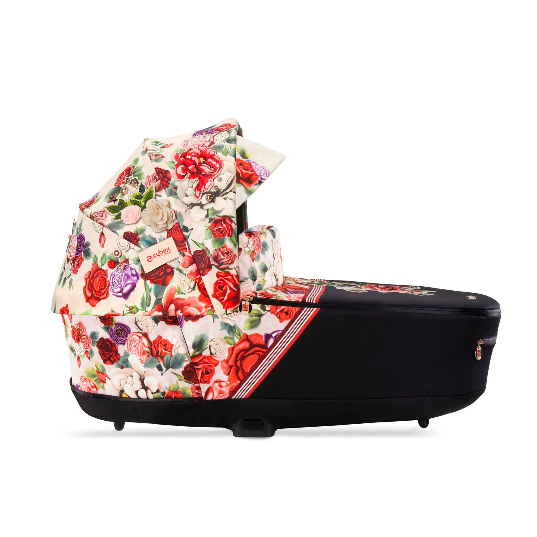Люлька Cybex Priam Lux в отделке Spring Blossom Light: светлое основание с тем же цветочным принтом